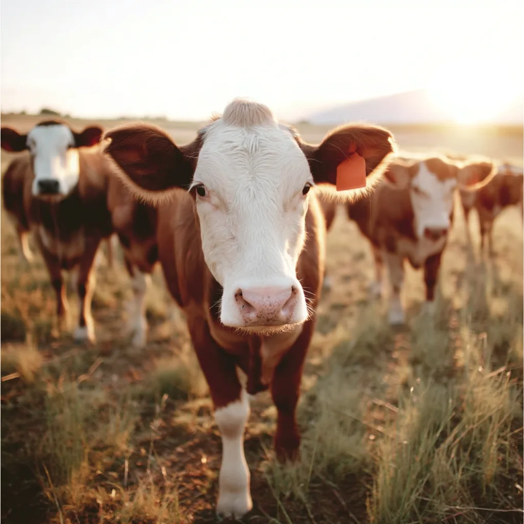 Regenerative cattle and pasture representing a British standard written in the field